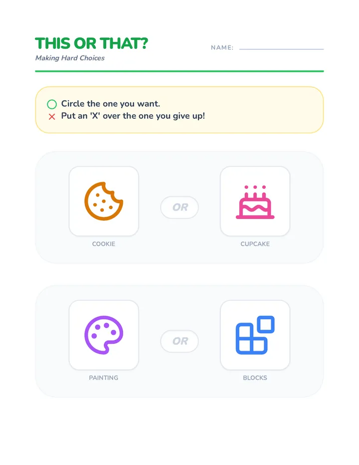 This or That Decision Sheet