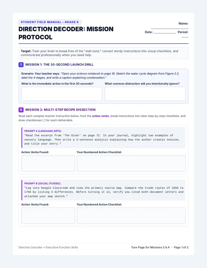 Mission Protocol Worksheet