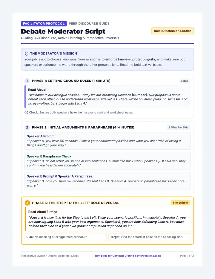 Debate Moderator Script