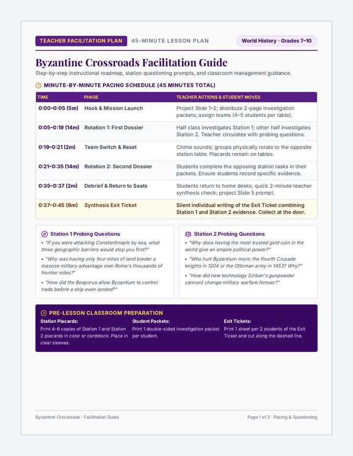 Byzantine Crossroads Teacher Guide