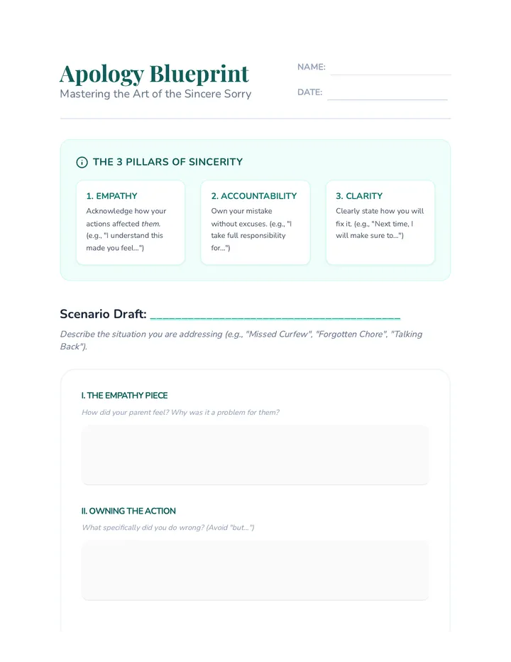 Apology Blueprint Worksheet