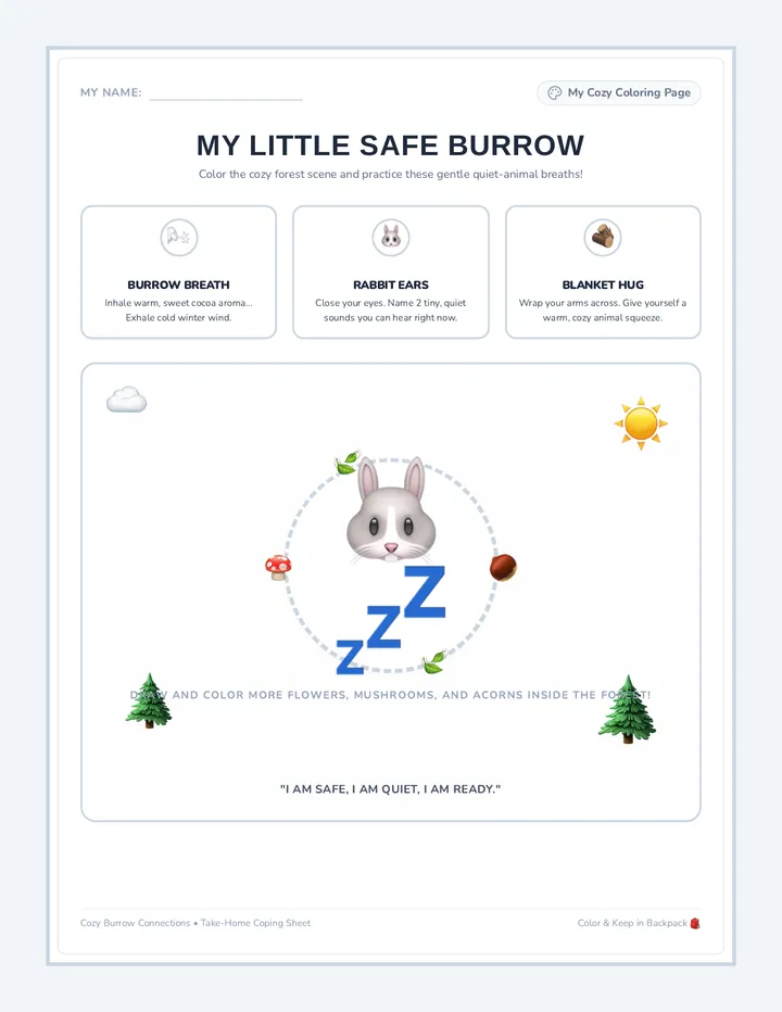 Cozy Burrow Coping Sheet