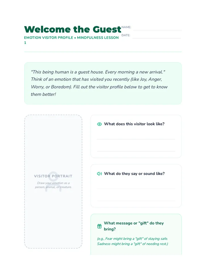 Welcome the Guest Worksheet