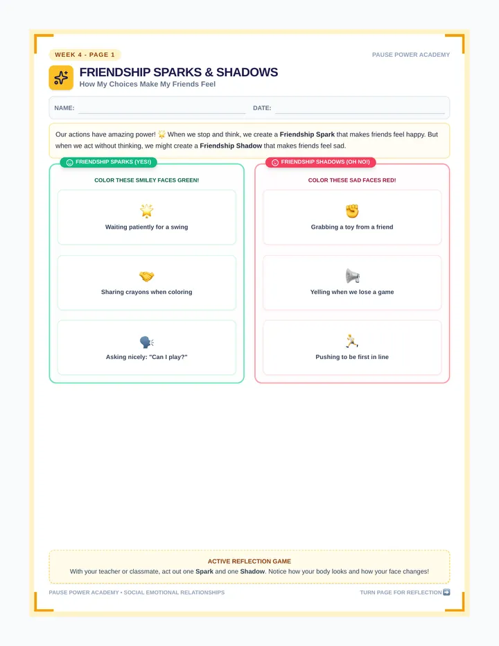 Friendship Spark Activity Sheet