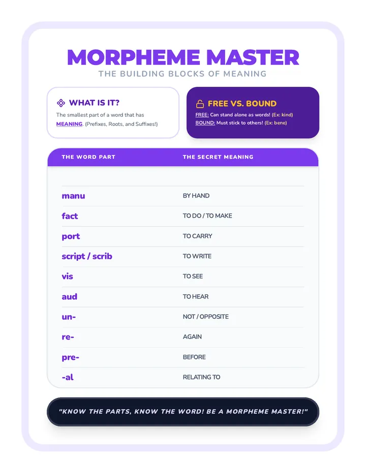 Morpheme Master List
