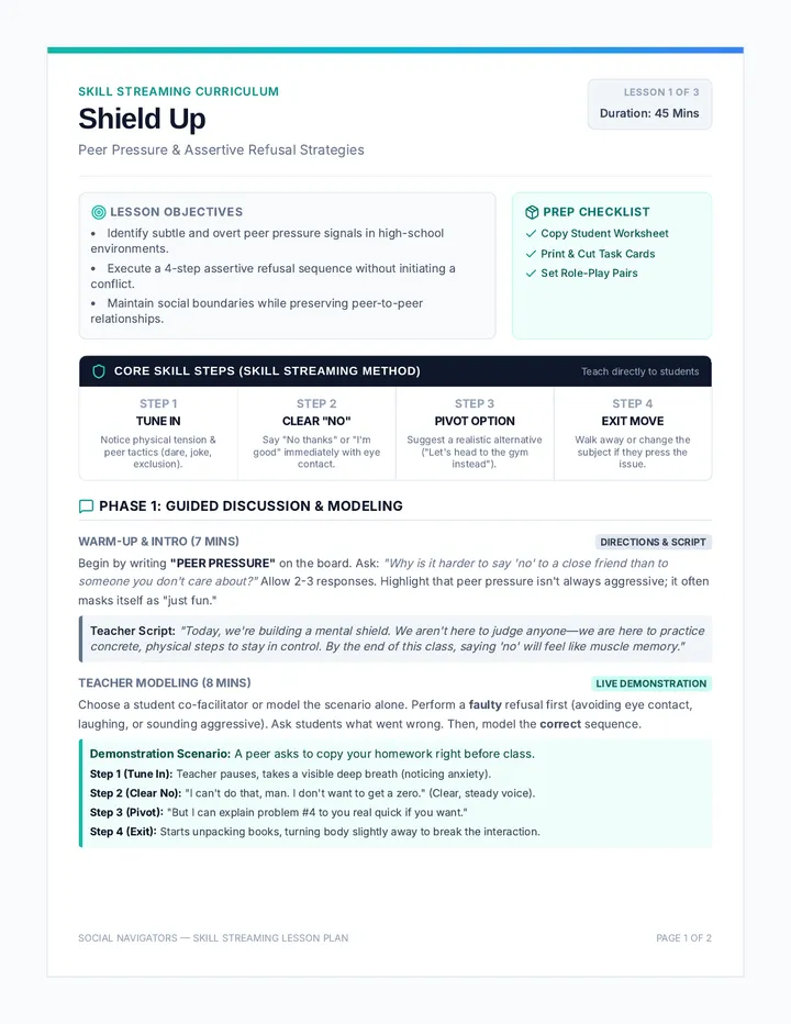 Shield Up Teacher Guide