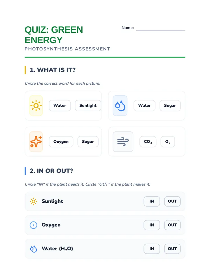 Green Energy Assessment Quiz