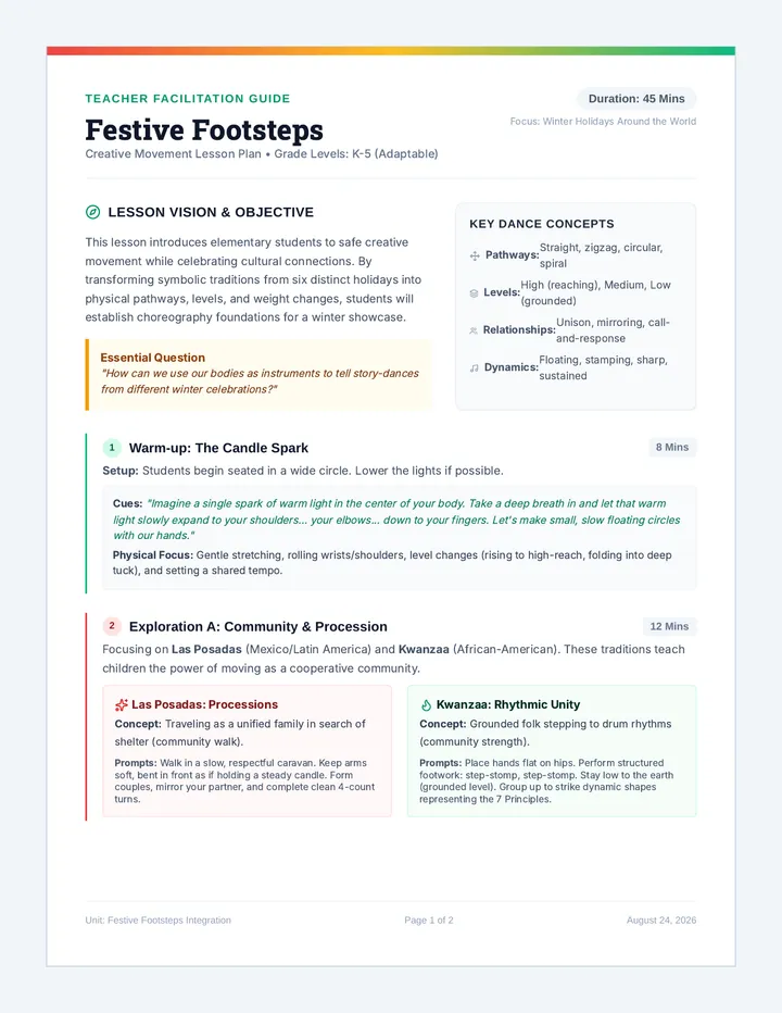 Festive Footsteps Teacher Guide