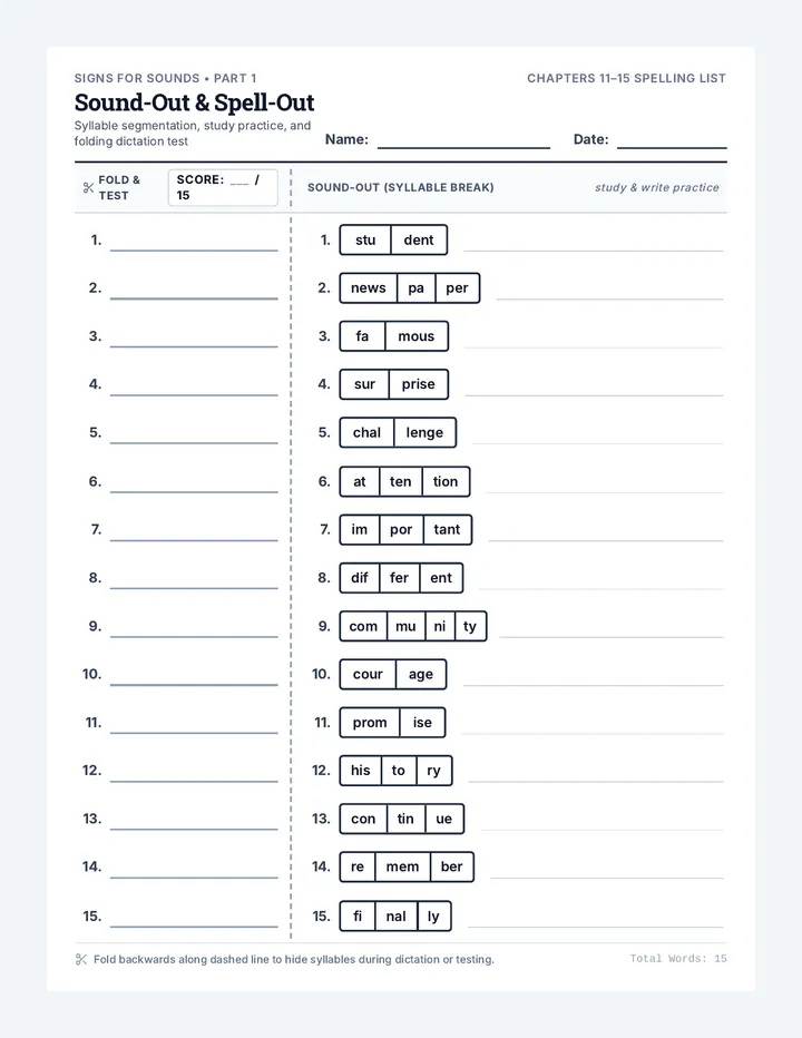 Signs for Sounds Worksheet