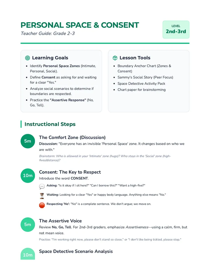 Safety Circle Lesson Plan