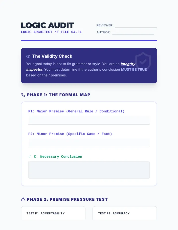 Logic Audit Worksheet