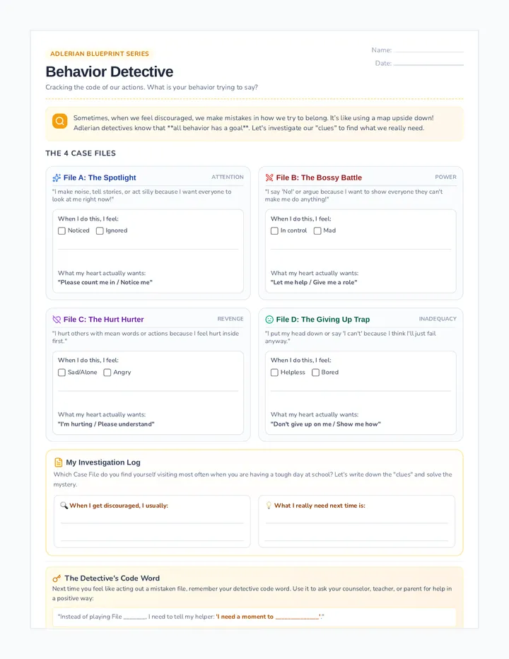 Behavior Detective Worksheet