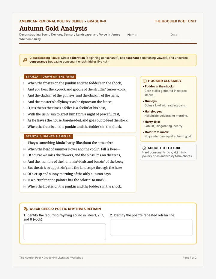 Autumn Gold Analysis Handout