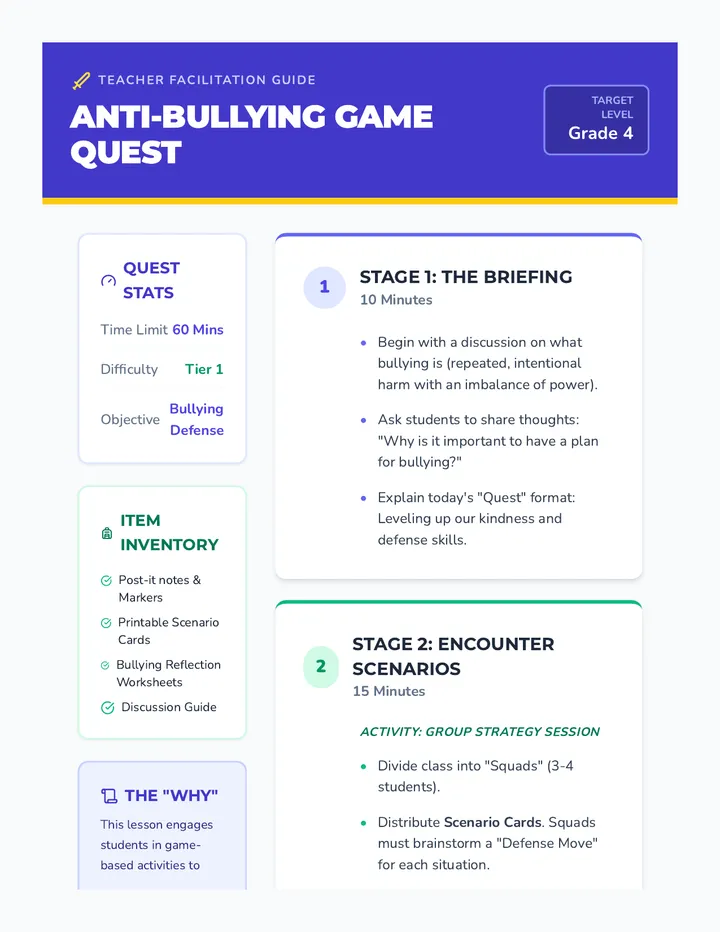 Hero Quest Lesson Plan