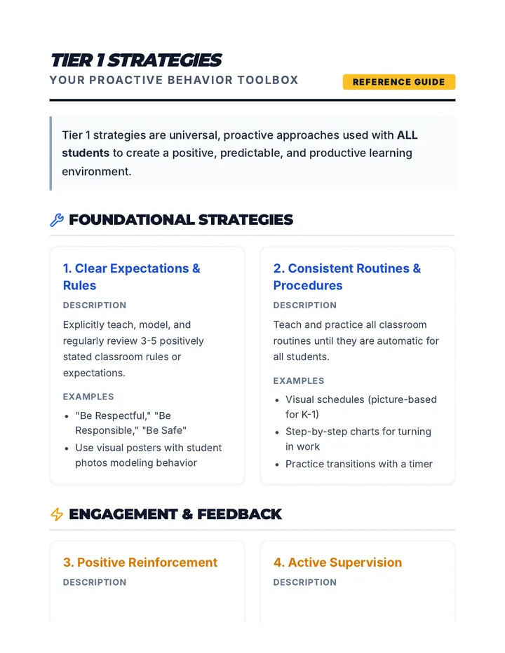 Tier 1 Strategies Handout