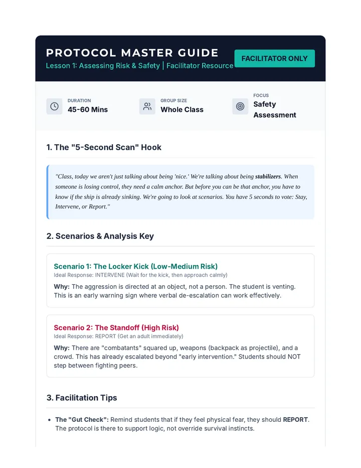 Safety Protocol Teacher Guide
