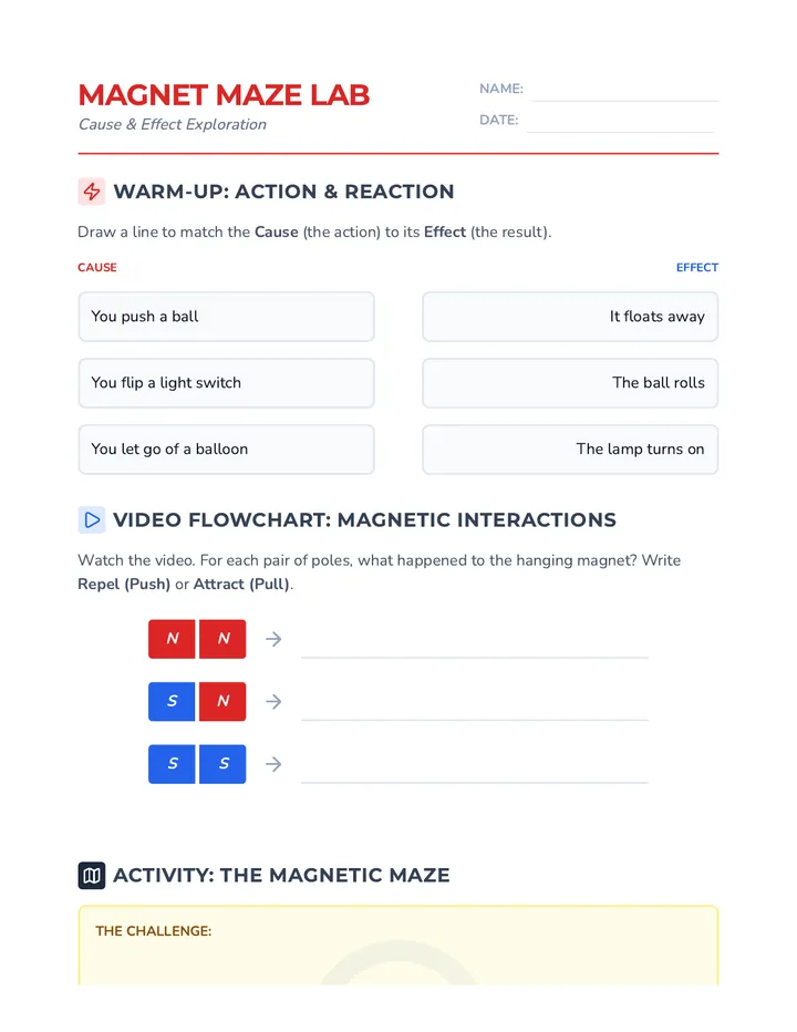 Magnet Maze Lab Sheet