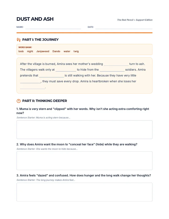 Dust and Ash Worksheet