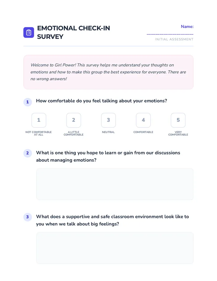 Emotional Check In Survey