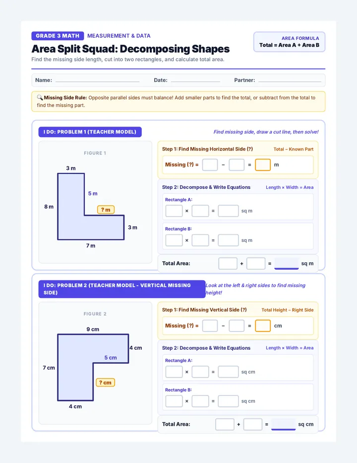 Area Split Squad Worksheet