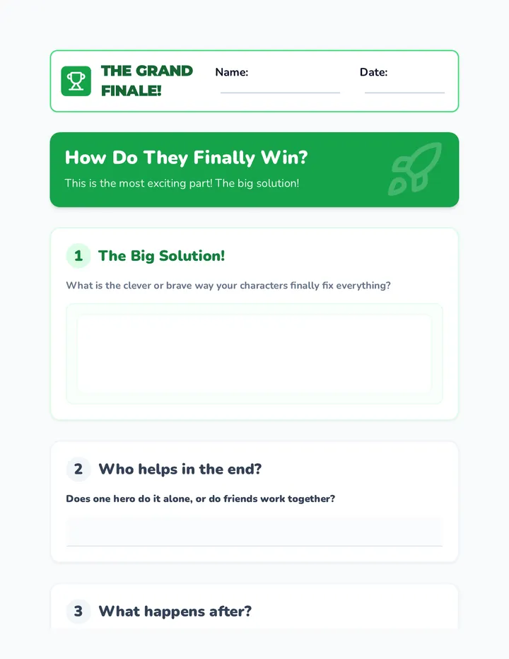 The Grand Finale Worksheet