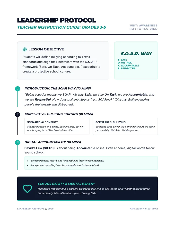 Elementary awareness Teacher Guide