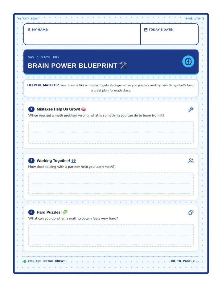 Brain Power Blueprint Worksheet