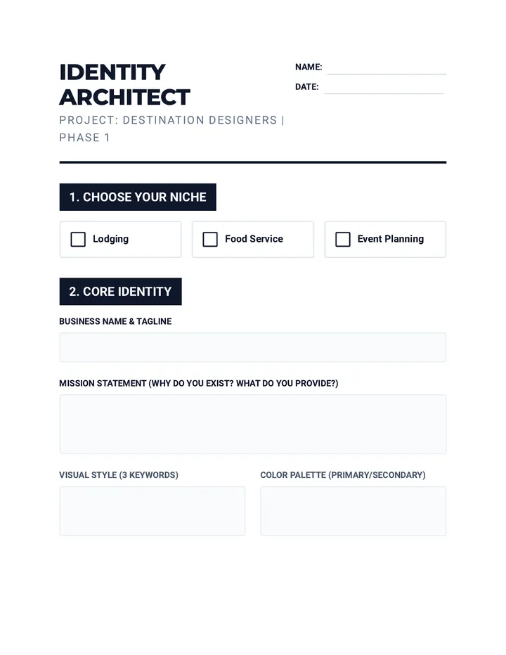 Identity Architect Worksheet