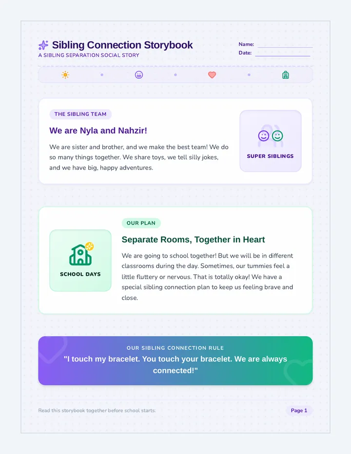 Sibling Connection Storybook