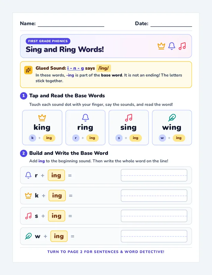 Sing and Ring Worksheet