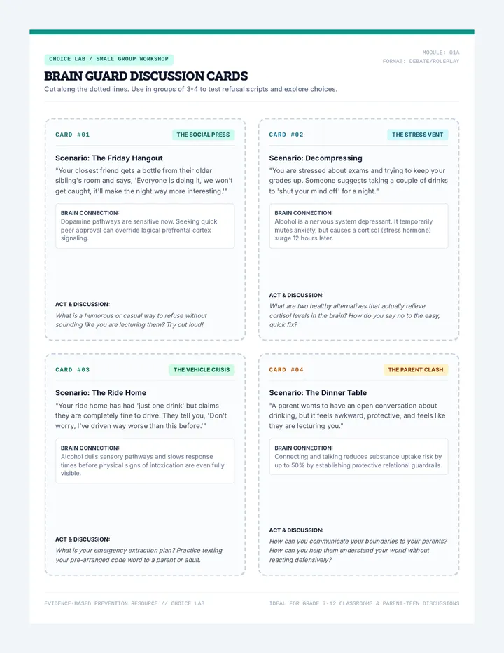 Brain Guard Discussion Cards