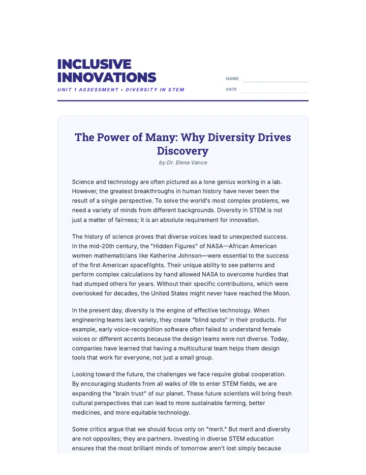 Inclusive Innovations Assessment