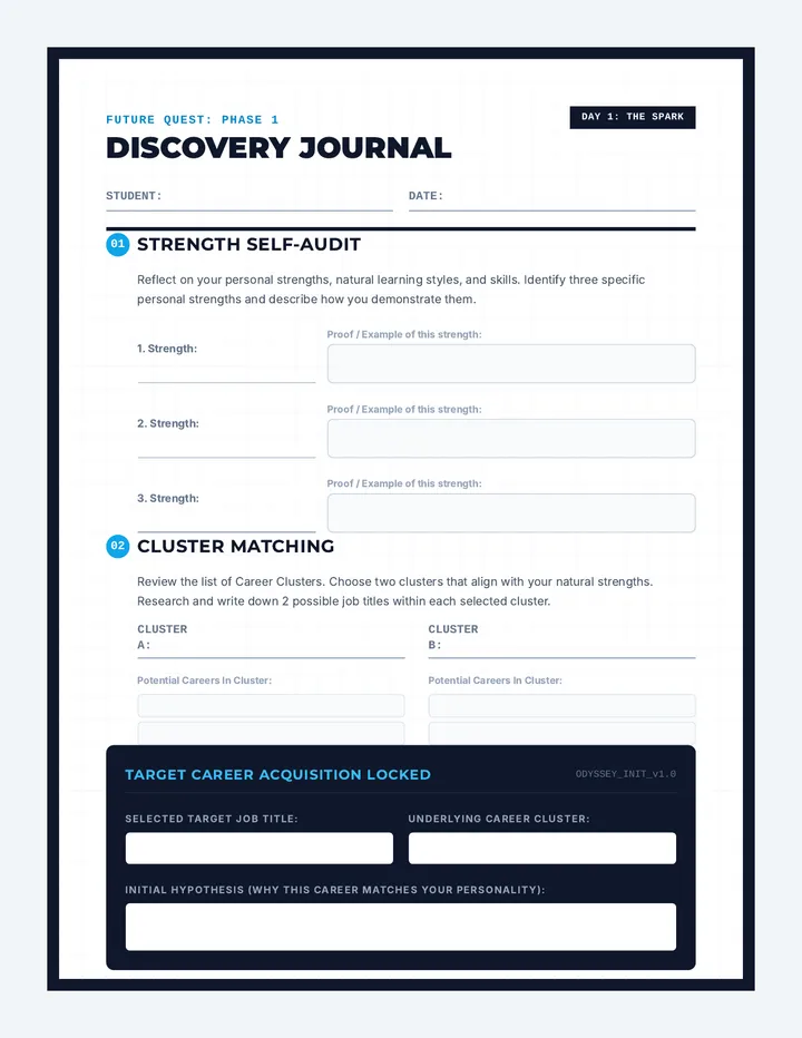 Career Exploration Journal page 1