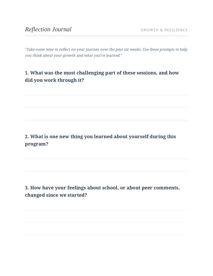 Reflection Journal Prompts