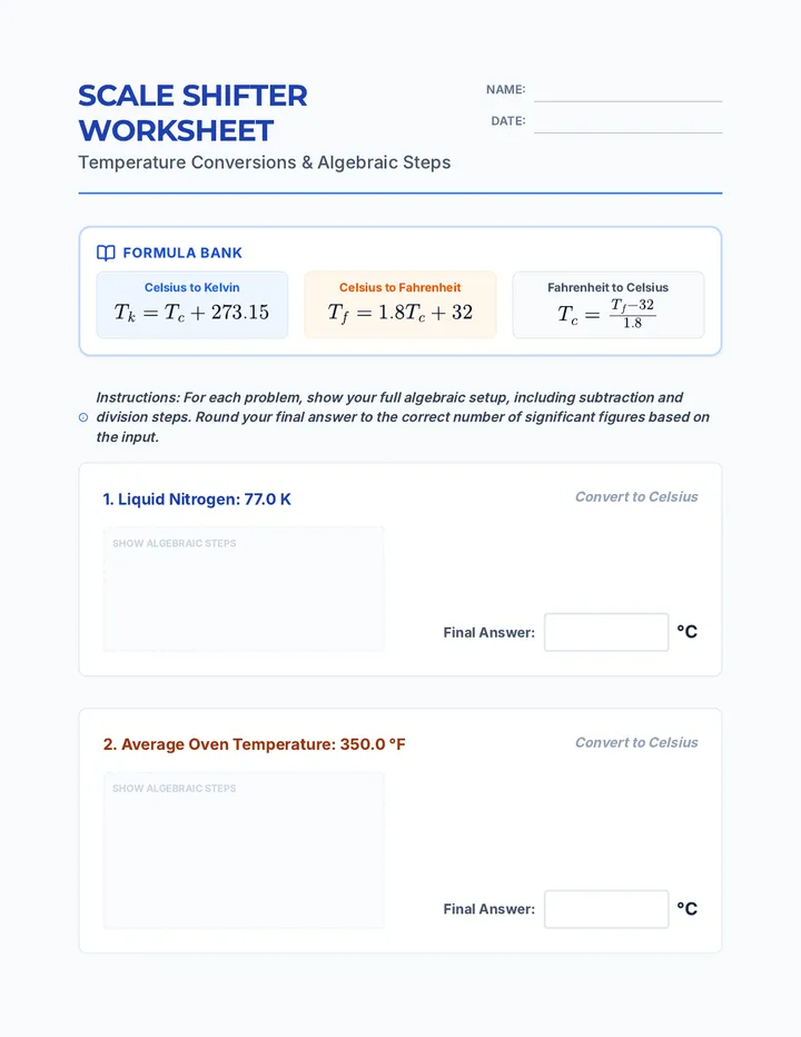 Scale Shifter Worksheet