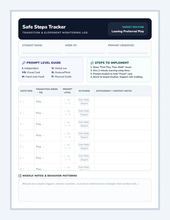 Safe Steps Tracker