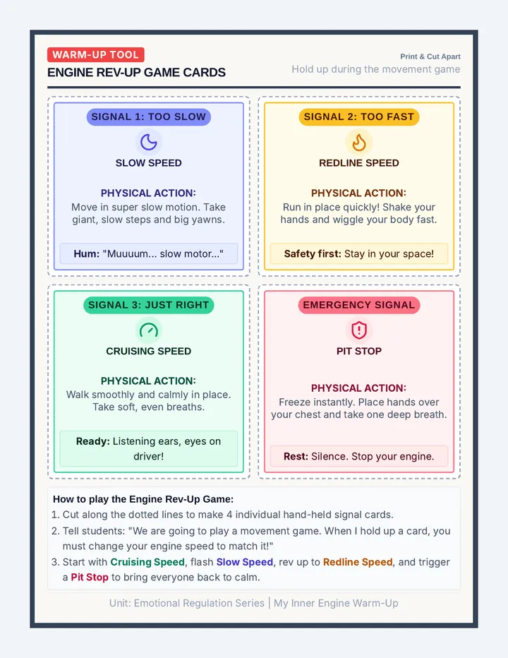 Engine Rev-Up Game Cards