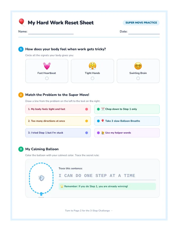 Super Step Practice Sheet