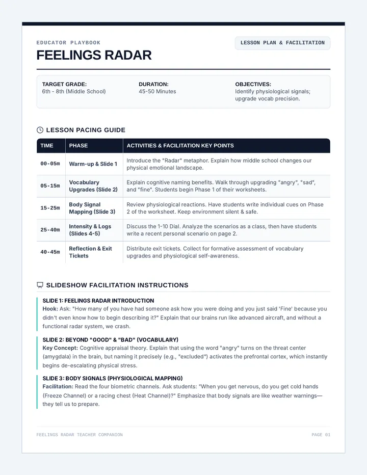 Feelings Radar Teacher Guide