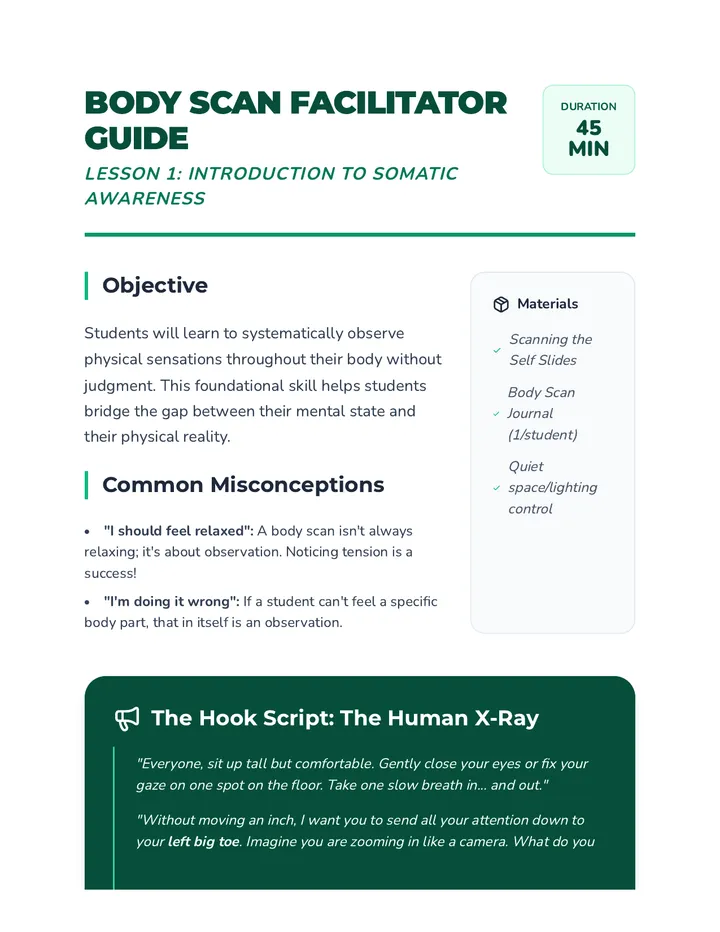 Scanning the Self Teacher Guide