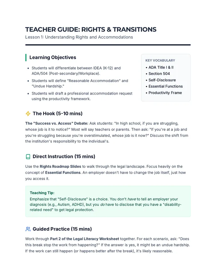 Rights Roadmap Teacher Guide