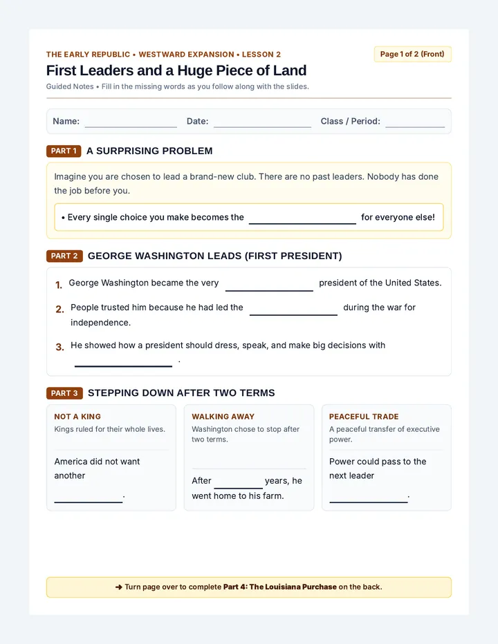 First Leaders Guided Notes Handout