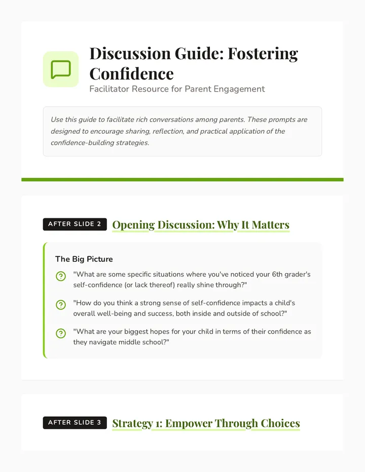 Discussion Guide Fostering Confidence