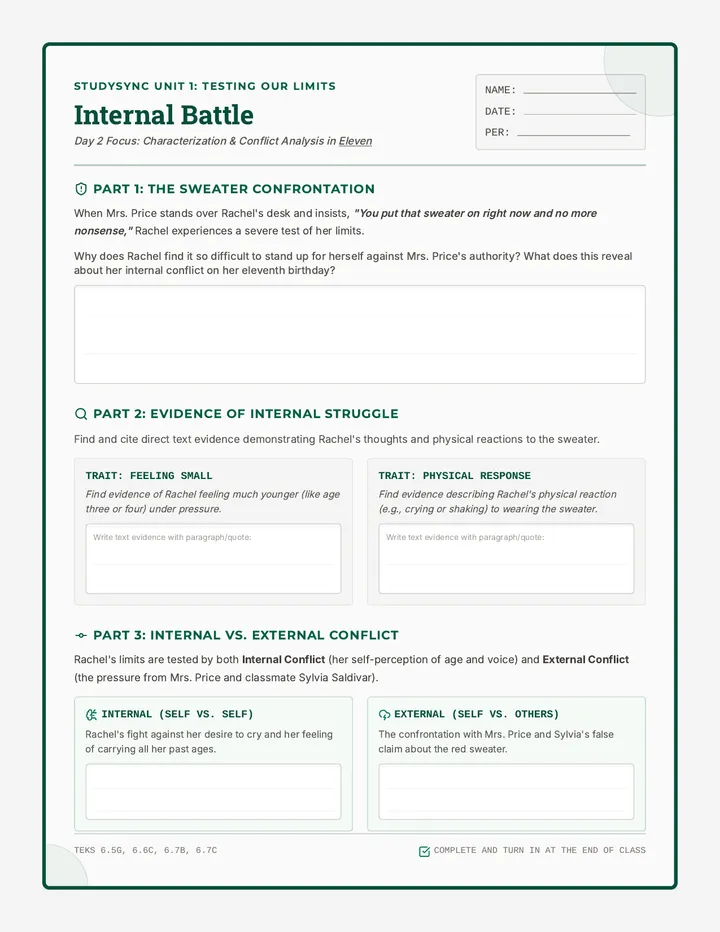 Internal Battle Worksheet