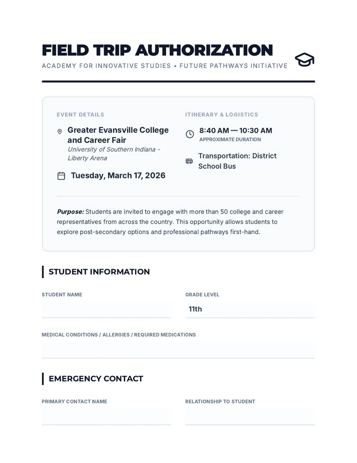 Future Pathways Permission Slip page 1
