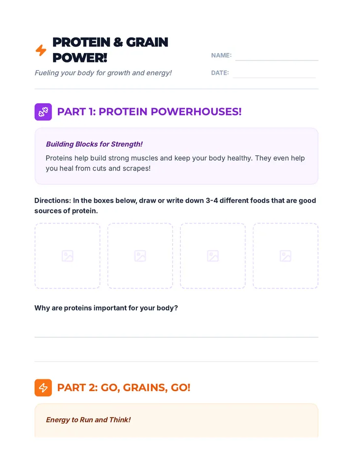 Power Up Worksheet