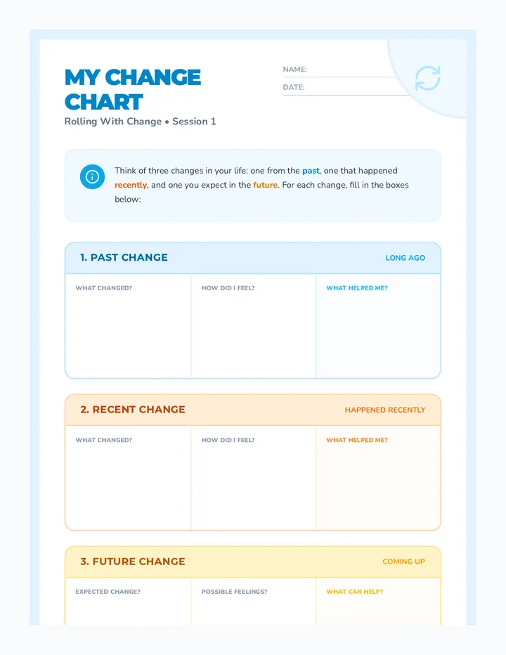 My Change Chart Worksheet