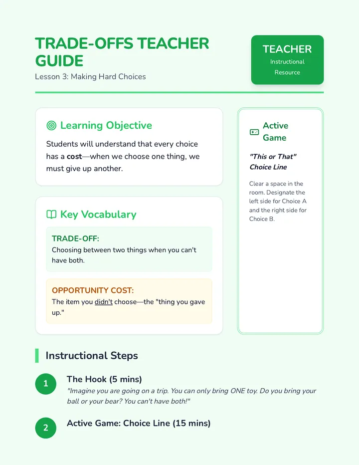 Trade-offs Teacher Guide
