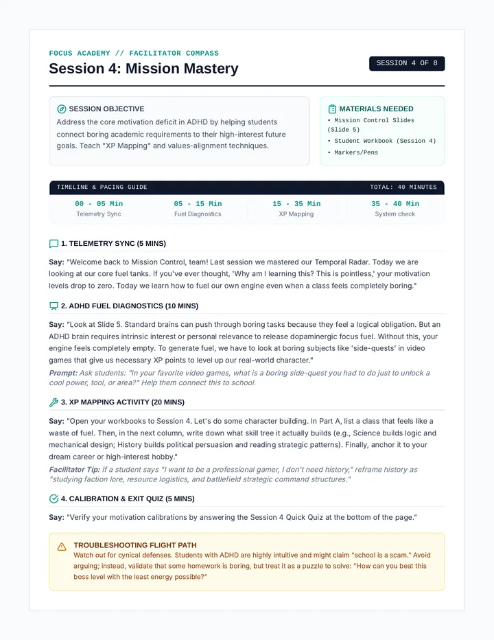 Mission Mastery Facilitator Guide