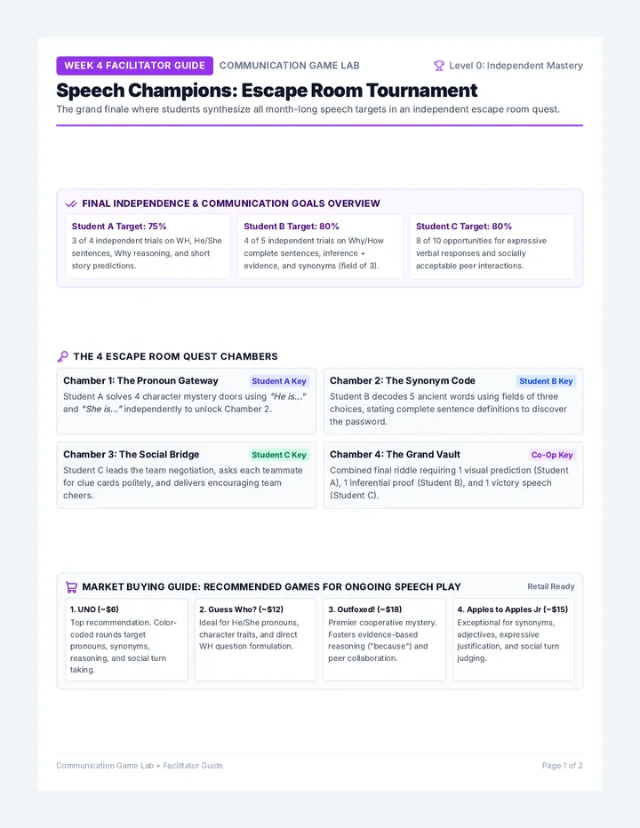 Speech Champions Teacher Guide